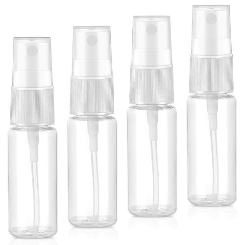 NJCXOLA 4 Pièces Flacon Spray Vide, Vaporisateur Vide,Flacon Parfum Vide, 20ml Flacon Spray Vide, Plastique Transparent Bouteille de Voyage Vide Réutilisables, pour Lotion, Parfum, Shampoing etc