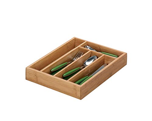 Zeller 25269 Bac à Couverts Bambou Brun 34 x 26 x 5 cm