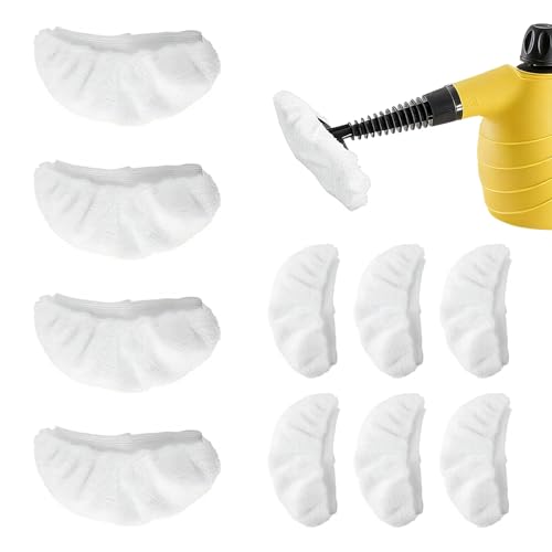 10 Pièces Accessoires Nettoyeur Vapeur, Pads de Nettoyage Vapeur Universels, Buses de Nettoyeur Vapeur Lavables, Chiffons en Microfibre pour la Plupart des Nettoyeurs Vapeur Manuels