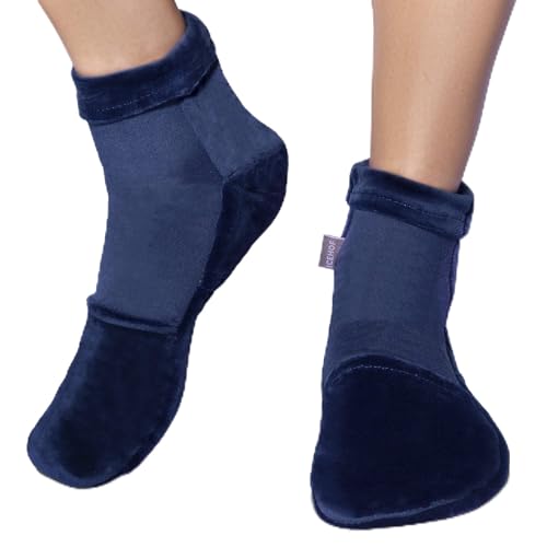 ICEHOF Chaussettes rafraîchissantes avec 4 blocs réfrigérants - Tissu doux (1 paire) Chaussures de refroidissement avec gel thérapie pieds froide orteils en chimie thérapie rhumatisme - Taille S
