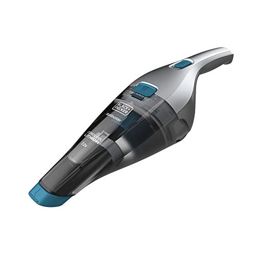 BLACK+DECKER Aspirateur à Main - 7,2V - 1,5 Ah - Argent Titanium Bleu - Base de Chargement - prologateur intégré et Brosse