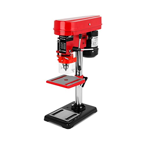 EBERTH Perceuse d'établi, perceuse à colonne, 350 watts, course de broche 50mm, mandrin Ø1,5-13mm, 5 vitesses max. 2650 t/min, table de perçage inclinable et pivotante, outil d'atelier pour percer