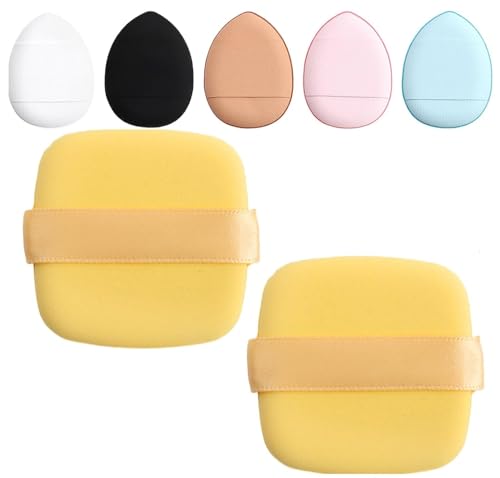 Ensemble de Mini Houppettes à Maquillage pour Doigts et Poudre Cosmétique - Kit Complet de 5 Pièces pour Application Précise et Confortable, Idéal pour Fond de Teint et Anti-cernes (Couleur, s)