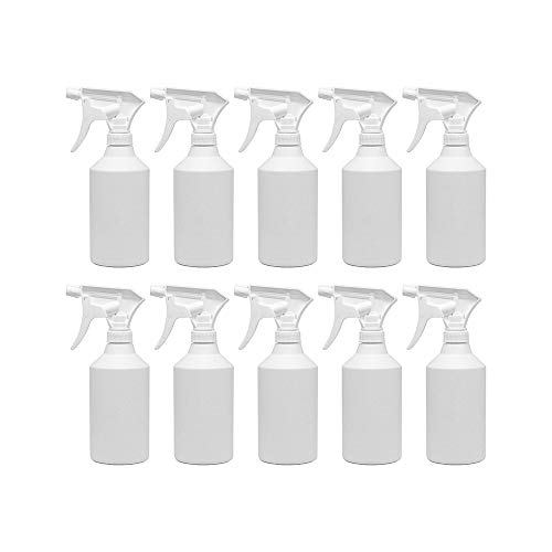 Uttex Lot de 10 Bouteilles de Pulvérisation 500ml – Vaporisateurs Vides Professionnels en PEHD | Spray Réglable Jet & Brouillard | Bouteilles Rechargeables Étanches pour Nettoyage, Jardin, Auto
