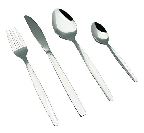 EXZACT Couverts en Inox/Coutellerie - acier inoxydable - 6 x Fourchettes, 6 x Couteaux, 6 x Cuillères, 6 x Cuillère à café (EX826 24 PIÈCES)