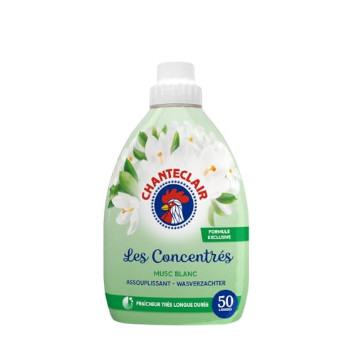 Chanteclair - Assouplissant Concentré, Musc Blanc, Fraîcheur trés Longue Dureé, 50 lavages - 1000 ml