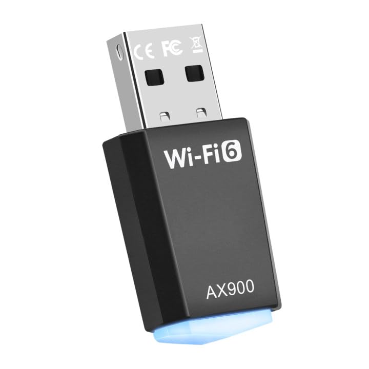 Clé WiFi 6 Puissante AX900 Mbps - Clé WiFi pour PC Double Bande 2.4GHz/5GHz, Dongle WiFi, Adaptateur USB WiFi Compatible avec Windows 11/10/8.1/8/7