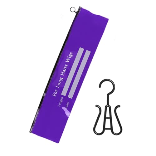 Sacs de perruque Rangement avec cintre, sac de rangement d'extension de cheveux | Support d'extension de cheveux | Boîte de support d'emballage résistant à la poussière Clôture de fermeture à glissièr