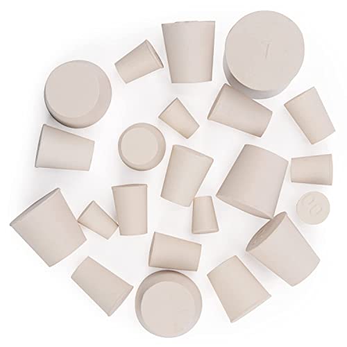Stonylab Bouchons Caoutchouc Blanc 000# - 50 Pièces - 8x13x17mm - Pour Matériel De Laboratoire