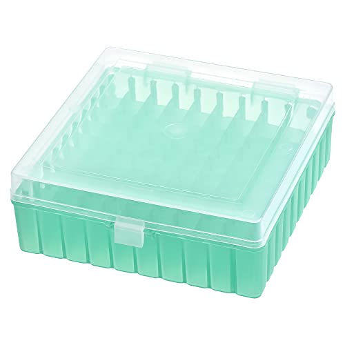 sourcing map Boîte de rangement pour tube de centrifugeuse 100 emplacements étanche en polypropylène verrouillable pour tubes de microcentrifugeuse de 1,5/1,8/2 ml, échantillons, vert