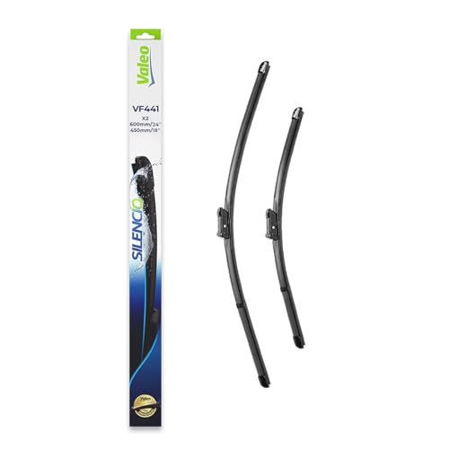 VALEO Silencio Essuie-glace - VF441 - Kit de Balais d'Essuie-glace Plat d'Origine de Haute performance, Visibilité Supérieure sur la Route 600mm/450mm - Avant - Lot de 2 Essuie-glaces - 574641