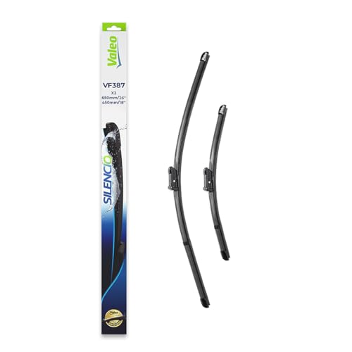 VALEO Silencio Essuie-glace - VF387 - Kit de Balais d'Essuie-glace Plat d'Origine de Haute performance, Visibilité Supérieure sur la Route 650mm/450mm - Avant - Lot de 2 Essuie-glaces - 574707