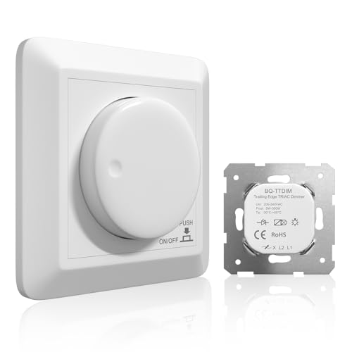 Lamptobe Variateur de Lumiere LED AC200-240V, Interrupteur Variateur avec Fonction Mémoire, Variateur de Lumiere pour Lampes LED/ampoules à incandescence/ampoules halogènes à intensité variable 5-250W