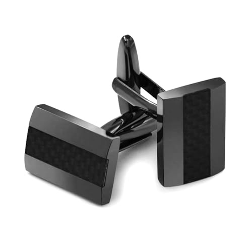 Enwye 1 Paire de Boutons de Manchette français en cuivre plaqué Noir, Boutons de Chemise, Parfaits comme Cadeaux pour Les Maris, Les pères ou Les Occasions Formelles