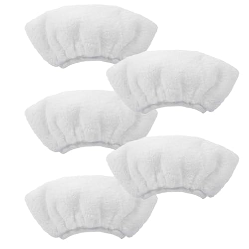 ZORVYN Lot de 5 Accessoires pour Nettoyeur Vapeur Housse en Microfibre de Rechange Lavable en Machine Coton Éponge pour Nettoyeur à Main
