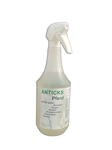 Anticks Cheval efficace et durable contre les mouches, les freins, les moustiques, les acariens, les puces, les tiques, les tiques et les moustiques (1 L)
