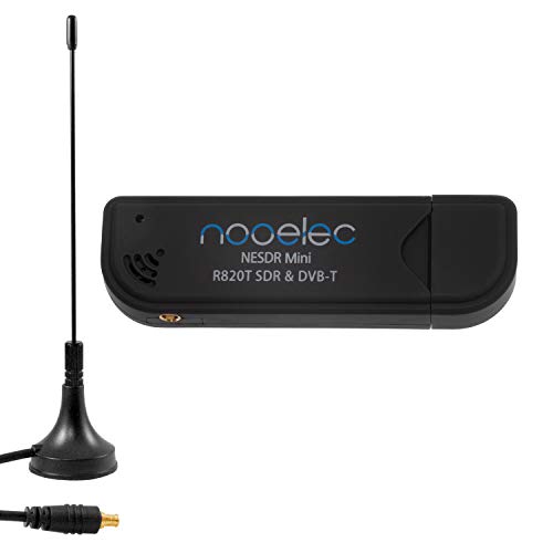 Nooelec NESDR Mini USB RTL-SDR, DVB-T et ADS-B Récepteur, (précédemment TV28T v2), RTL2832U et R820T Tuner, entrée MCX. Radio basée sur le logiciel à faible coût compatible avec de nombreux paquets logiciels SDR. R820T Tuner et entrée d'antenne ESD-Safe, garantie