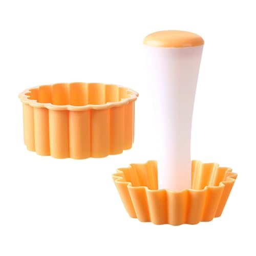NyC670 Kit de découpe pour tartelettes et tartelettes rondes anti-adhésives réutilisables et amovibles Orange 10 x 10 x 8,5 cm