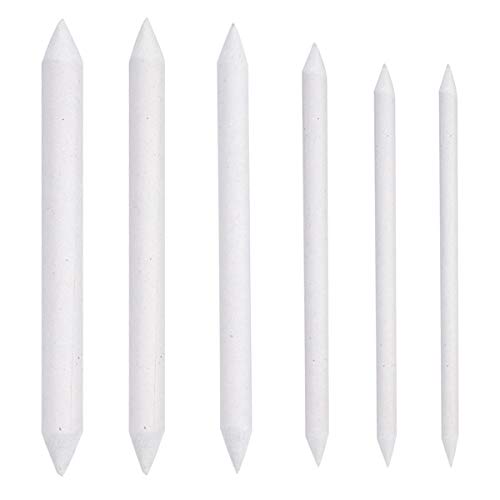 Lot de 6 Estompeur Dessin, Stylos Mélangeurs, Estompe en Papier Dessin, Materiel Dessin pour Artistes Étudiants pour Sketch Crayon Dessin, Blanc