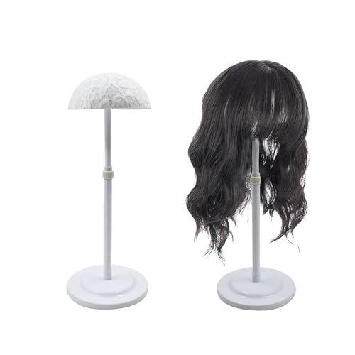 Mannequin Support de tête d'entraînement – 1 support de tête réglable pour Perruques Affichage Style Tête, Pince pour Cosmetology support de table Pince pour tête de perruque(Blanc)