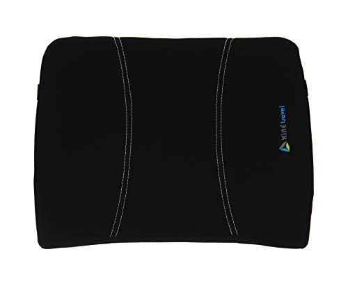 Kine Travel Coussin de Soutien Lombaire Ergonomique - Approuvé par un Kinésithérapeute, Noir, 36 x 27 x 5 cm, Polyuréthane, Pour Bureau, Dos, Voiture