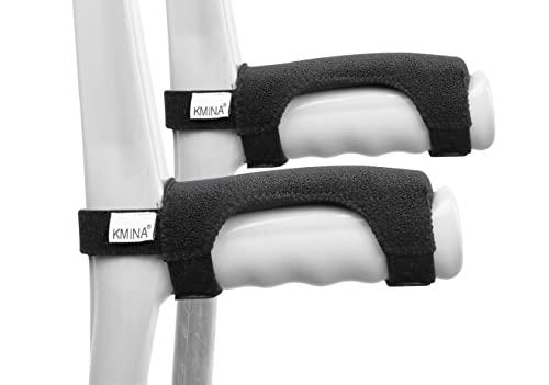 KMINA Coussinets Béquilles (x2 Unités), Mousse Rembourrage Poignée, Protection Main Confort, Housse Antidouleur - Made in Europe
