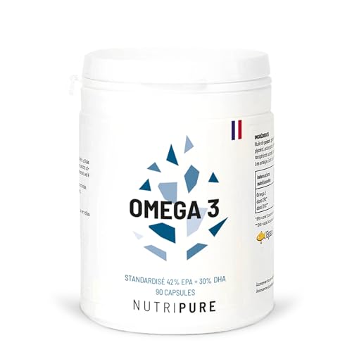 Omega 3 3000mg | Complément Alimentaire Défense | Huile de Poisson labélisée | Haute Concentration en EPA et DHA | Hautement Biodisponible | 90 gélules | Cure de 1 mois | Made in France | Nutripure