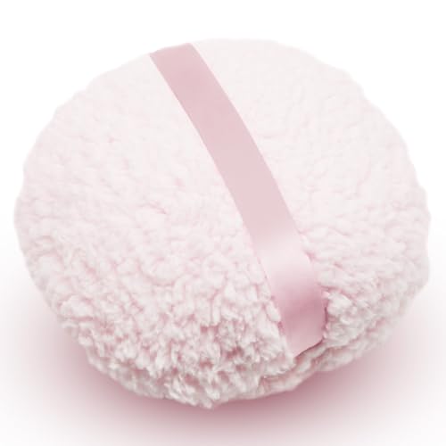 Houppette à poudre rose, poudre à saupoudrer délicate et douce avec houppette pour femmes, houppette à poudre pour le corps, grandes fournitures de houppette,Body Powder Applicator