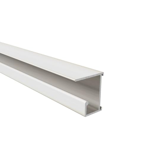 HOMEWELL - Rail en aluminium à visser sous tablettes pour dossiers suspendus, laqué blanc, Lg 1000 mm