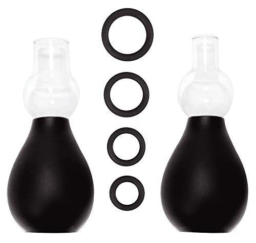 Dèmonia - Nipple Erector Noir - Pompes à Seins avec Anneaux Ajustables - Tétons Durs et Sensibles