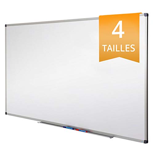 Tableau Blanc avec cadre en aluminium 80x110 cm | Tableau Magnétique effaçable | Panneau magnétique mural | Tableau Effaçable Aimanté | Série PRO Office Marshal®