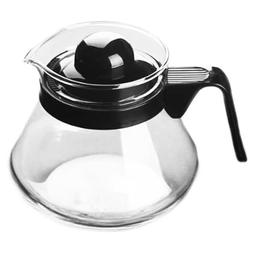 MGE - Pichet pour Micro-ondes - Carafe à Café - Verseuse en Verre avec Couvercle - Théière en Verre Thermique - Carafe en Verre - Verseuse à Café - Carafe Melita - 500 mL