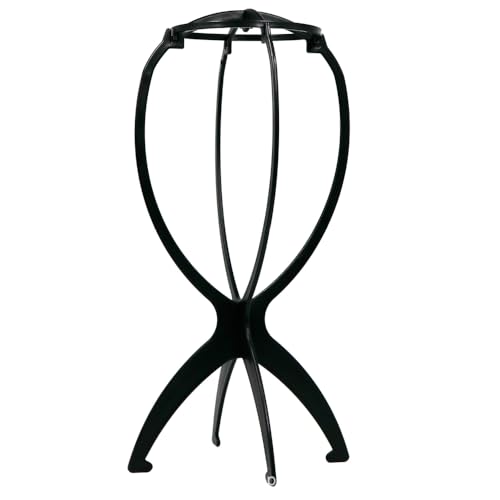 BINQILIN Support de Perruque Pliable Portable Support de Perruque Amovible Outil D'affichage de Perruque pour Stocker Les Perruques et Les Chapeaux（Noir）