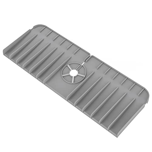 Tapis de Robinet en Silicone,Tapis Absorbant D'évier de Cuisine,Tapis D'évier de Cuisine en Silicone,Convient pour la Cuisine et la Salle de Bain Gris Tokaneit