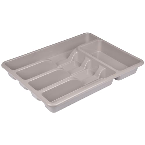 Homéa, Range Couverts de Luxe Plastique 39 x 29 x H5 cm Taupe