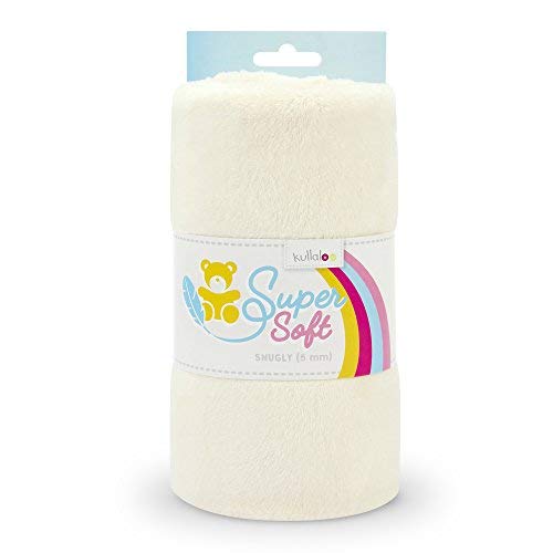 kullaloo Super Soft Snugly SB Lot de Tissu Peluche, Minky, en Blanc/Ivoire, 10 x 9,5 x 21 cm