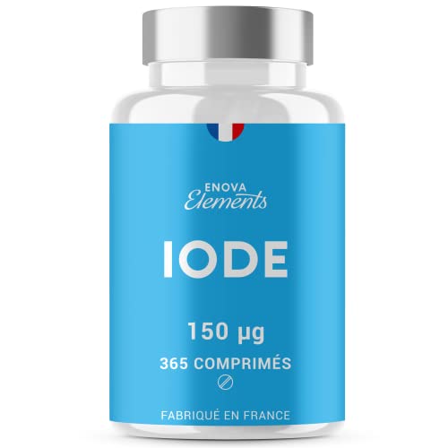 IODE 150 MCG | 365 petits comprimés | Iode thyroide | Fabriqué en France | Iodure de Potassium | Complement alimentaire | Sans additifs indésirables