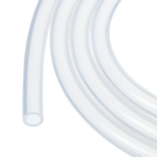 Rebower Tuyau en Silicone de 3 Mètres, 4 mm de Diamètre Intérieur et 6 mm de Diamètre Extérieur, Transparent, en Plastique Industriel pour Pompage, Vidange, Irrigation, Brassage, 1/4'