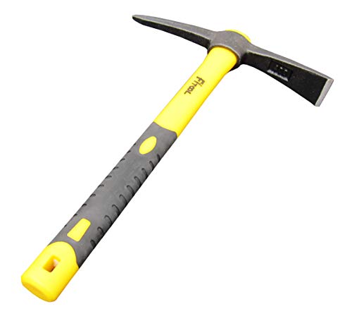 Forgé désherbage Mattock Hoe 15 Pouces, forgé par Marteau Complet, poignée en Fibre de Verre plastifiée, Mattock Pick 1.4lb