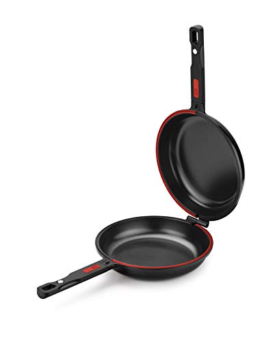 BRA Dupla Premiere | Poêle Double à Omelette 24 cm, Noir, Fonte Aluminium avec Antiadhésif sans PFOA, Compatible Tous Feux Dont Induction