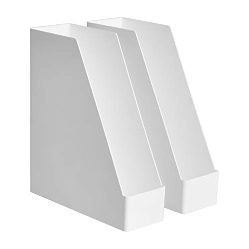 IBEQUEM Lot De 4 Porte-Revue En Acrylique Transparent - Organiseur Vertical Bureau Et Maison
