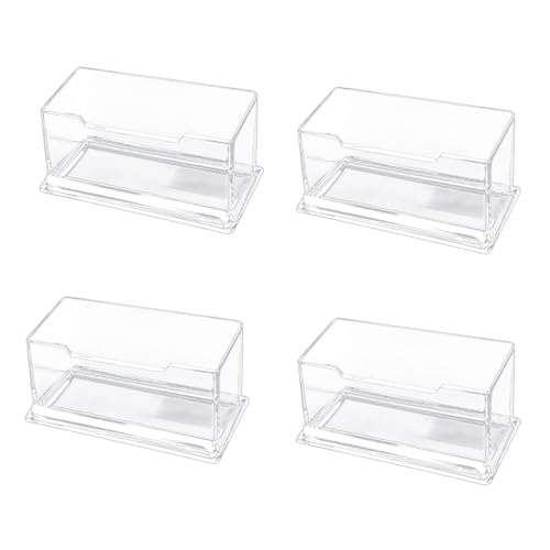 suaywo 4 Pièce Porte Cartes de Visite Plastique Présentoir à Carte de Visite Porte-cartes de Visite Transparent Plastique Présentoir à Carte de Visite pour Bureau, Comptoir Hôtels, Plans de Travail