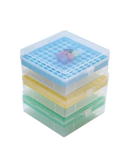 MUHWA Lot de 3 boîtes de rangement pour microtubes de 81 vagues de 1,5 à 2,0 ml