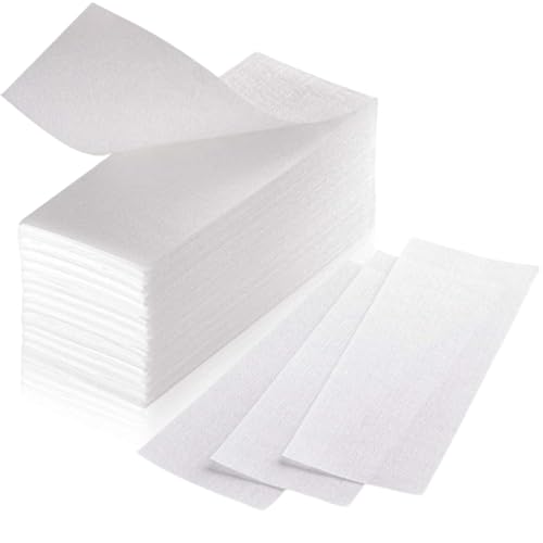 150 bandes d’épilation en non-tissé – Bandes réutilisables et résistantes pour cire chaude, cire froide ou pâte de sucre – Douces pour la peau – Pour jambes, bras, dos, aisselles et zone bikini