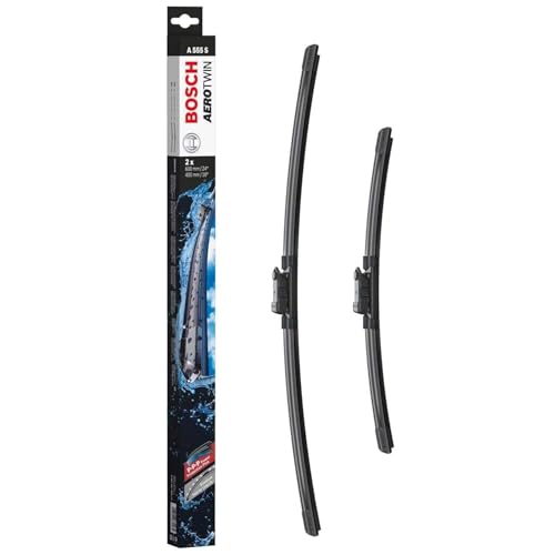 Bosch Aerotwin A555S - Jeu de 2 Balais d'essuie-glaces de Remplacement Avant - Livrés avec Adaptateur Pré-assemblé - 600mm / 400mm