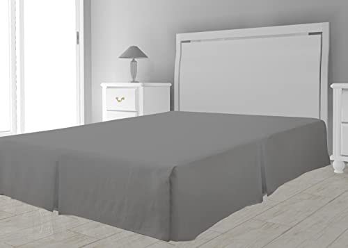 Soleil d'ocre Intemporel Cache sommier Microfibre, Polyester, Gris, 160x200 cm