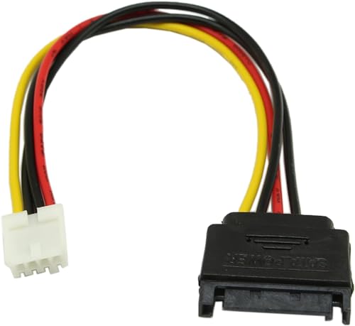 ISTARCOMPUTER Cable Adaptateur Alimentation Floppy 4 pin Femelle vers SATA 15 Pin pour FDD ZIP