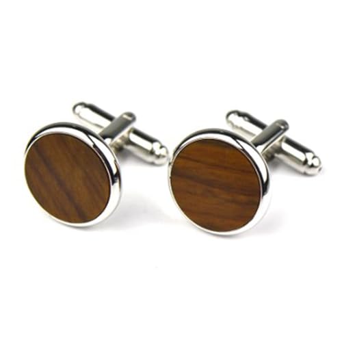 Boutons de Manchette Élégants, Boutons de Manchette à la Mode, Boutons de Manchette Ronds en Bois, Boutons de Manchette en Bois, Boutons de Manchette Ronds pour Costumes de Mariage