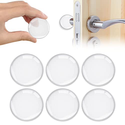 Vicloon Butée de Poignée de Porte Murale,6PCS Butée de Porte Adhésive Transparentes Butoirs de Porte en Silicone Avec Puissant Stop Porte pour Portes De Placard, Cuisine,Salle De Bain,Bureau