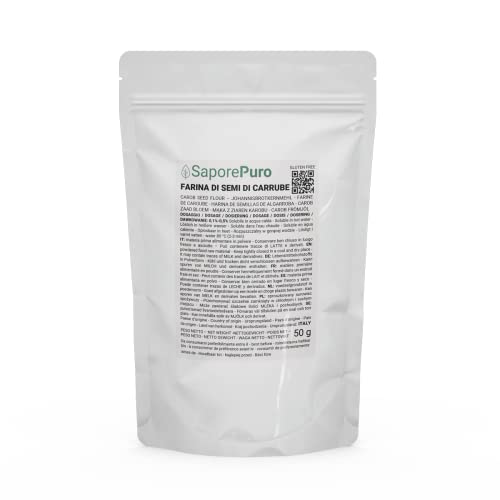 Saporepuro Farine de Graines de CAROUBE 50 gr - Idéal pour la crème glacée et les sorbets